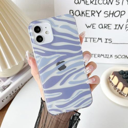 DEFBSC Compatible with iPhone 12 Case iPhone 12 Pro Case, Line Art Design Aesthetic Phone Case Slim Fit Soft TPU Shockproof Bumper Protective Case for iPhone 12 / iPhone 12 Pro - Purple