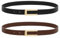 WHIPPY 2er-Pack Ledergürtel Damen Leder gürtel Damengürtel für Jeans Kleider Mäntel mit goldener Schnalle,schwarz/kaffee 110cm