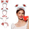 DATIFF 4 pcs Herz Haarreif Glitter Rot Stirnband Engelsflügel Kopfschmuck Amor Haarband Herzförmiges Stirnbänder für Kinder Erwachsene Valentinstag Hochzeit JGA Karneval Party Zubehör Geschenk