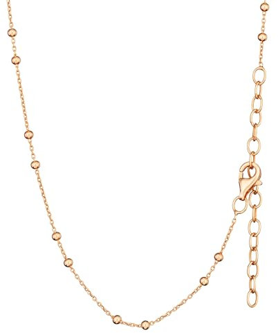 NKlaus 40+5cm Kugelkette 925 Silber Rosegold vergoldet längenverstellbar Halskette 2mm breit Silberkette Damen 15610