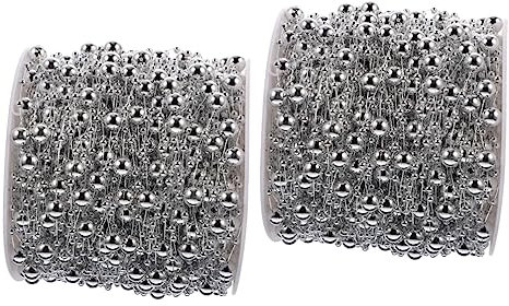EXCEART 2 Rollen Angelschnur Perlenkette Perlenkettenbesatz Perlenkette für DIY Blumen- hochzeitsdeko Perlen zum Basteln künstliche Perlenkette Angelleine schmücken Partybedarf Strauß Abs
