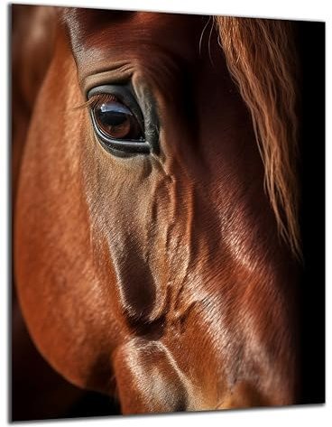 Munera Design - Bild 30x40 - Pferde-Bilder Kopf Nahaufnahme - Wand-Bilder Wohnzimmer
