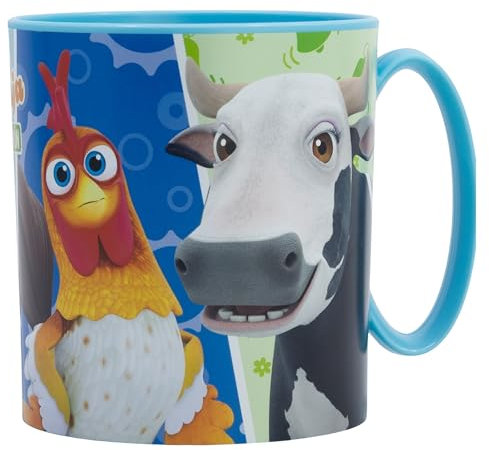 Taza infantil de plástico reutilizable para microondas de 390 ml de La granja de Zenón