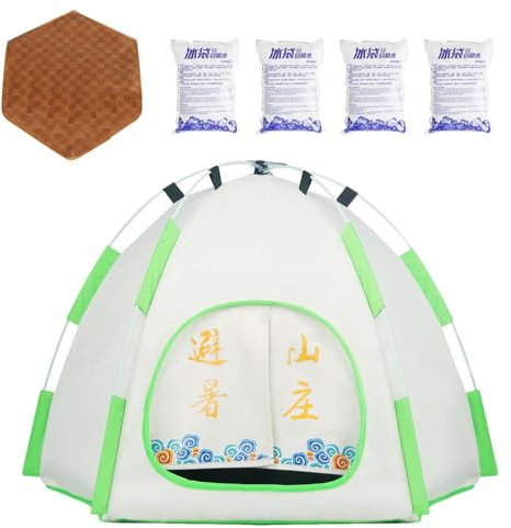 Haustier-Kühlhaus, Hunde-Schatten-Wetterschutz – belüftetes Kinderbett, kontinuierliches Kühlzelt, klimatisiertes Komfort-tragbares Zelt für Haustiere, Gitterbett, Hundebett, wasserdichtes Hundezelt