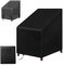 OFFCUP Housse Chaise de Jardin, 65 * 65 * 120cm Housse Protection pour Fauteuil Exterieur Jardin 210D Housse de Chaise Imperméable Empilable en Tissu Oxford, Anti-UV avec Sac de Rangement, Noir