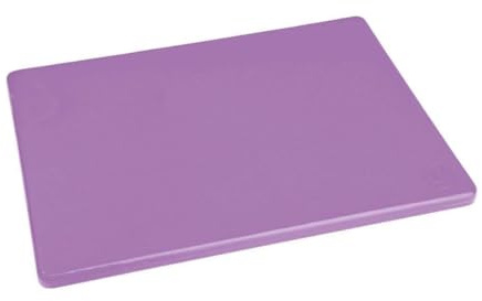 Hygiplas Low Density Chopping Board, Small Purple 229x305x12mm | Polyethylene build helps prevent cross-contamination in busy commercial kitchens; supports strict HACCP hygiene compliance.