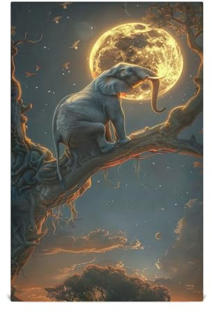 RPLIFE Primitive Geschirrtücher mit Elefantenmotiv, 71,1 x 45,7 cm, saugfähig, Bauernhaus-Handtücher, Küche