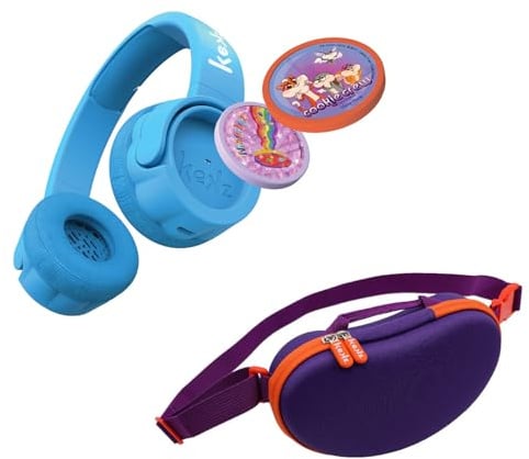 Kekz Starterset Premium Blau: Kekzhörer inklusive Cookie Crew Hörspiel & Wunderkekz & KEKZ Bohne Reiseetui (lila), Kopfhörer für Kinder, Reisekopfhörer für unterwegs & zuhause
