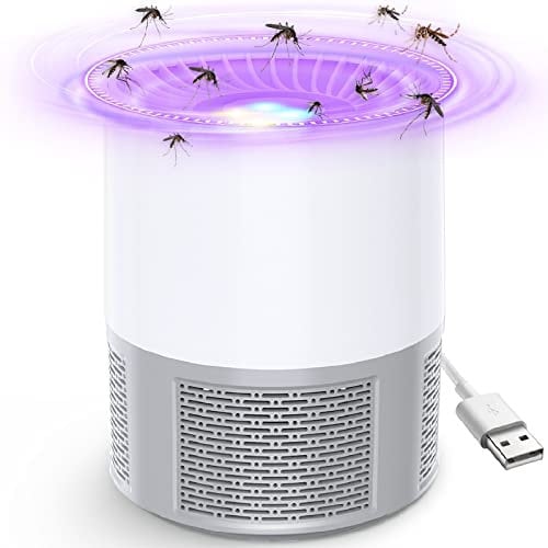Elektrisch Fliegenfalle, Insektenvernichter Elektrisch Mückenfalle Tragbare UV Fliegenfalle Mückenschutz Stumm USB Mückenlampe Moskitoschutz Insektenfalle für Haus Aussen Camping Garten bubbacare