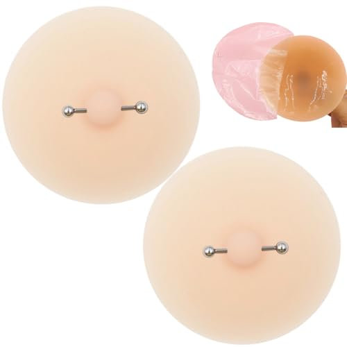 Oumun Cache-tétons pour femme avec piercing, cache-tétons pour lingerie collante, réutilisable, cache-tétons en silicone, couvre-tétons invisibles, cache-tétons pour femme (blanc), blanc, S