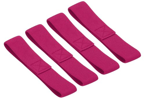 QUARKZMAN 4 Stück Bento Box Strap Lunchboxen Gurt Elastischer Befestigungsgurt für Zuhause, Büro, Camping, Picknick (Rosenrot)