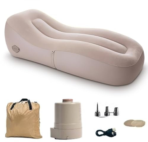 Gohytal Aufblasbare Liege, Aufblasbares Sofa Wasserdichtes Luftsofa Outdoor mit Luftpumpe Tragbares Aufblasbar Luft Sofa Couch Air Lounger, Camping Sofa Aufblasbar für Drinnen Draußen,180 * 70 * 50cm
