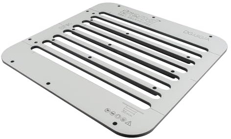 Trend Drainer Groove Jig, Precision Routing Template for Belfast and Undermount Sink Worktops, 0.5° Fall, 8 Grooves at 50 mm Centres, CNC Machined HPL Body, DG/JIG/A