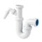 CABLEPELADO Sifón para Fregadero con Conexión para Lavavajillas o Lavadora | Tubo Desagüe Universal 1½ + Salida ¾ | Incluye Juntas de Sellado | PVC Blanco de Alta Resistencia