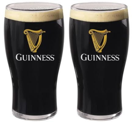 LORD'S ROCKS Guinness Official 20oz Pint Glasses – Set of 2, Branded Tulip Shape Beer Glassware – Classic Irish Pub Style