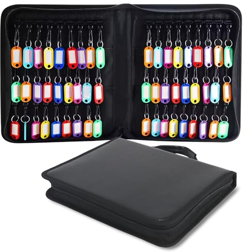 Boite À Clé Portable, Organisateur De Clés Portable, Sac À Clés Etanche Et Ignifuge, Organisateur Clés Résistant À L'eau Au Feu Avec 12 Crochets Pour École Bureau Usine Agence Immobiliere(noir)