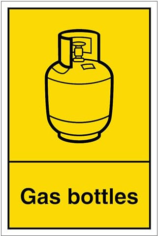 V Safety WRAP - Gas Bottles Recycling 450 x 600 mm - 2mm Rigid Plastic Safety Sign