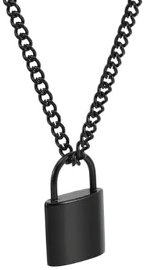 Jpltlvy Stainless Steel Hip Hop Padlock Necklace for Men Trendy Viral Lock Pendant Chain Streetwear Jewelry Gift for Boyfriend