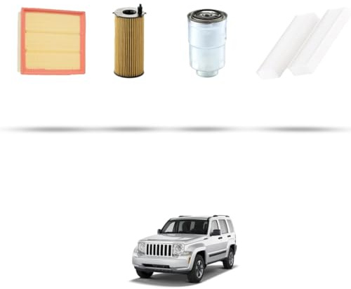 Kit tagliando 4 filtri compatibile con Jeep Cherokee III (KK) 2.8 crd 130kw dal 2008