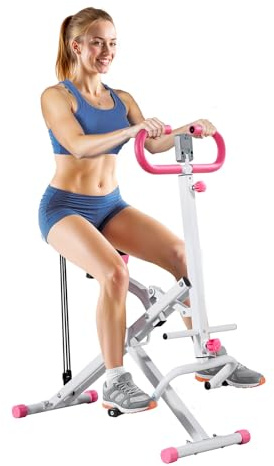 VEVOR Squat Machine, Deep Squat Rowing Machine for Home, Easy Setup & Foldable Exercise Equipment, Glute Trainer Machine with 3 High-Strength Resistance Bands, Glutes & Leg Home Workout Machine