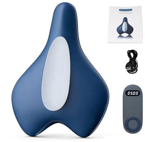 Beckenbodentrainer Fuer Maenner und Frauen elektrisch, mit EMS Luftkissen, Vibration, Wärme, Fernbedienung, 5 Intensitätsstufen, tragbar für Blasenkontrolle, Muskelstärkung und Rehabilitation