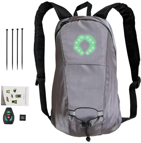 Veasbuu Wandertasche LED - 4 LED-Signal verfügbar Fernbedienung Rucksack mit Fahrtrichtungsanzeige - Doppelte Umhängetaschen, Fahrradsicherheitsrucksack, Sportbergsteigertasche