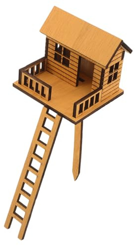 ORFOFE House Wooden, Easily Deformed Ladder and Not Fade-resistant for Mini Wood Treehouse Decor Rustic Tiny Miniature Landscape Houses Bonsai Living Rooms
