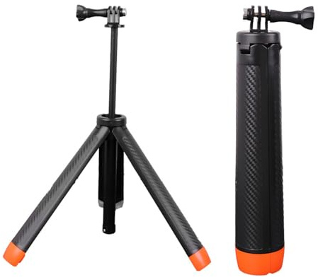 Yctze 4 in 1 Action Camera Selfie Stick Tripod for Water Sports Enthusiasts, Extendable 9.25-22.44in Height Adjustment, Water Floating Design, Compatible with Most Action