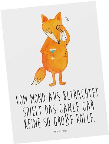 Mr. & Mrs. Panda Postkarte Fuchs Lord - Geschenk, Füchse, Einladungskarte, Liebeskummer Geschenk, Ansichtskarte, Dankeskarte, Spruch lustig,