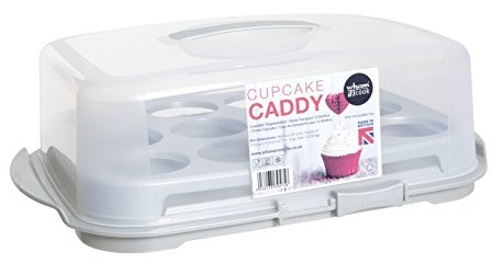 Wham Cook Minimalist Rectangular Cupcake Caddy Silver/Clear 44.5 x 31.5 x 14.5 cm