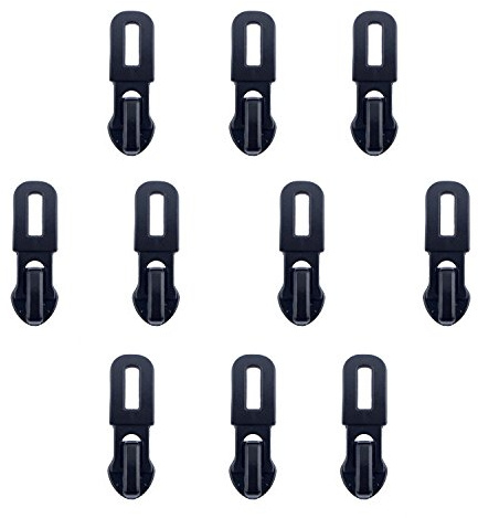 HAND® No.5 D116295 Black Metal Sports Waterproof Zip Pulls with Head Slider - 32 x 9 mm - Pack of 10