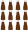 Kochschürze, 12 Stück, Unisex, braune Schürzen mit 2 geräumigen Taschen, maschinenwaschbar für Küche, Basteln, Grillen, Zeichnen