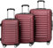 BEIBYE 2088 Zwillingsrollen Reisekoffer Koffer Trolleys Hartschale M-L-XL-Set (Weinrot, Set)