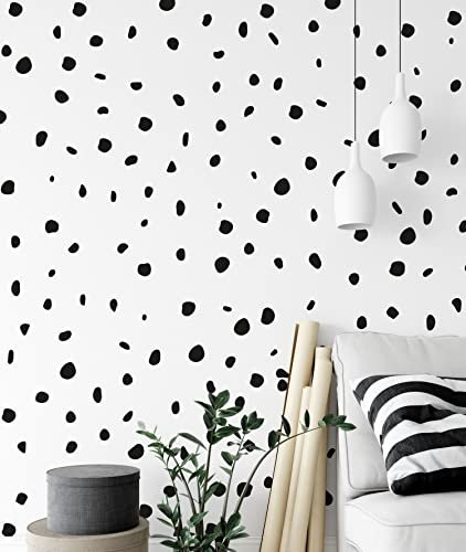 QuoteMyWall 9 Sheets Polka Dot Wall Stickers For Bedrooms Dalmation Dalmatian Spot Polka Dot Wall Stickers Childrens Kids Decor Decals Irregular Animal Stickers Home Nursery 216 Pack