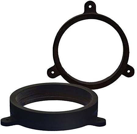 [1 Paar] 165 mm MDF Lautsprecher Ringe kompatibel mit Volvo V50, V70, XC70, S40, S80 | passend für Vordertür und Hintertür | Farbe: schwarz | wasserundurchlässig
