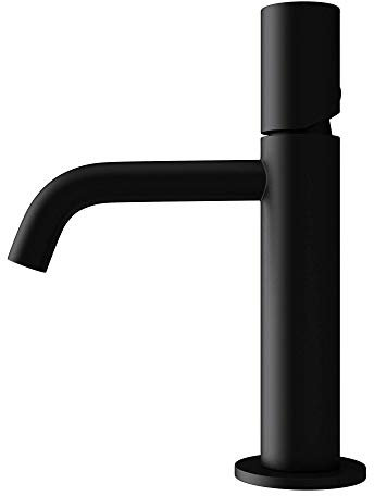 doporro Wasserhahn Bad Schwarz matt in modernem Design, Waschtischarmatur für Waschbecken, Mischbatterie Bad 20,7 cm hoch