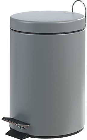 Home4You Treteimer Abfalleimer Kosmetikeimer | Edelstahl | Grau | 3 Liter Fassungsvermögen