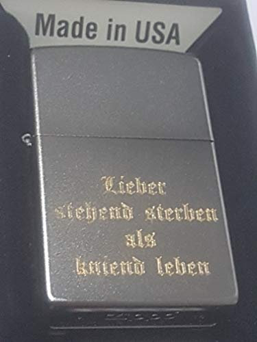 zippo 18834 Lieber stehend sterben als kniend Leben Satin Finish-Diamantgravur-unlimitiert, Chrom satiniert