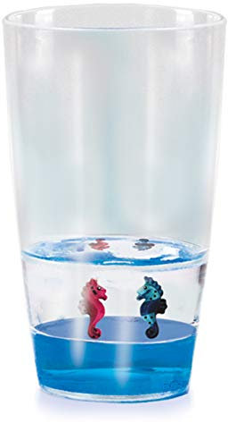 Floatarama Tumbler - Hippocampe de Deluxebase. Verre pour Enfant en Acrylique avec Figurines d'Animaux Flottants. Gobelet océan de 250 ml sans BPA, vaisselle pour enfants et adultes