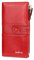 FANDARE Élégant Portefeuille Étanche Longue Pochette Homme Femme Besace Porte Monnaie Porte de Billets Porte-Monnaie Porte-Carte de Crédit Bourse mit 12 emplacements pour Cartes Wallet Rouge