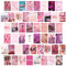 50 Ästhetisches Bild für Wandcollage, Pink Rosy Collage Druck Set, warme Farbe, Raumdekoration für Mädchen, Wandkunstdrucke für Zimmer, Schlafsaal, Foto Display, VSCO Wall Poster für Schlafzimmer