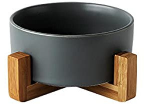 Personalised Dog Bowl Dog Bowl Cat Bowl Food Bowl Cat Rice Bowl Dog Food Bowl Cat Bowl Wooden Stand Bowl Feeding Water Ceramic Pet Utensils Black