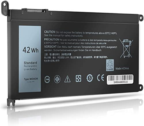 BIUBOTY WDX0R WDXOR Laptop Battery for Dell Inspiron 13 15 5000 7000 Series 5570 7579 7570 7378 5567 7573 5565 5379 5378 Latitude 3490 3590 3340 3400 3390 3500 3190 5468 Dell 42WH WDXOR 11.4V Battery