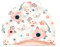 Kleine Könige Mütze Kinder Mädchen Beanie · Modell Blumen Vögel Birds weiß, Altrosa · Ökotex 100 Zertifiziert · Größe 74/80 (KU 42-45)