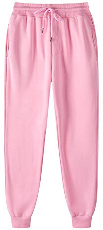 Pantalon de jogging pour homme - En coton bio - Pour l'été - Sport - Tissu doux - Cargo - Jean pour homme - Coupe ajustée - Avec poches zippées - Fils tendance, Rose, XXL