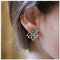 Cimenexe Böhmische Lotusblume Ohrjacke - Vintage Türkis Perlen Ohrringe Mit Hohler Blume - Gold Lotus Jacke Mit Blauer Perle - Vorderseite Rückseite Schmuck für Frauen