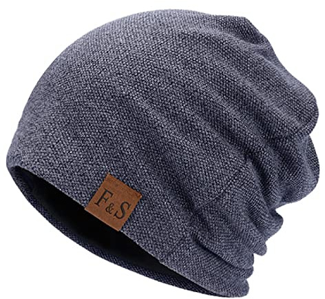 Mütze Buchstabe F&S Casual Beanies für Männer Frauen Warm Strickmütze Wintermütze Solide Hip-Hop Baggy Beanie Mütze Unisex Caps
