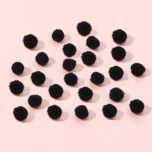Duories 1000 Stück Bunte Mini Pompons zum Basteln 10mm Flauschige Pom Poms Plüschbälle Bälle Kleine Bommeln Filzkugeln für Geburtstag Hochzeit Handwerk Weihnachten DIY Nähen Dekorationen,Schwarz