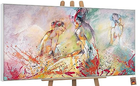 YS-Art Abstrakt Stil Acryl Gemälde auf Leinwand Heißer Sommer handgemalt Wandbilder Wohnzimmer modern Wohndekor Akt Bilder echte Kunstwerke gerahmt mit Rahmen 120x60 cm