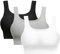 SIMIYA Sports Bra Women Seamless Crop Bra Top Comfort Bra with Removable Pads - Perfect for Everyday Wear(02style-Black+White+Grey,3XL)